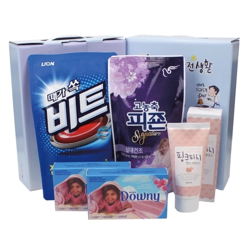 비트 액체세탁세제 + 피존 섬유유연제 +다우니 섬유유연제 + 과일나라 핸드에센스 4종 세트