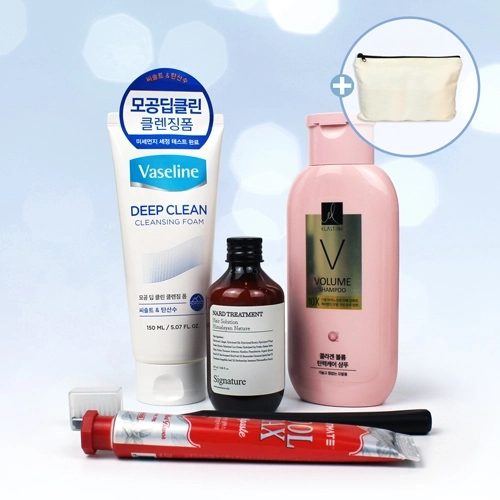 애경 바세린 클렌징폼+LG엘라스틴 샴푸+NARD 트리트먼트+미세모칫솔+쿨맥스민트 치약