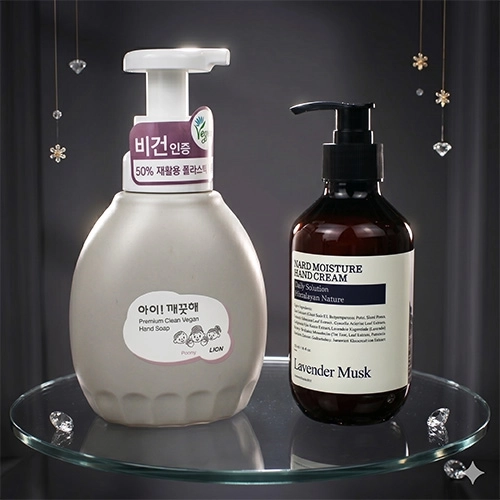 핸드워시 아이깨끗해 프리미엄 클린 비건 450ml + Nard 나드 핸드크림 280ml 2종세트 + 끈케이스