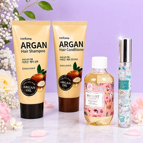 부케가르니 바디워시 + 바디미스트 + 과일나라 샴푸 + 컨디셔너 + 끈케이스