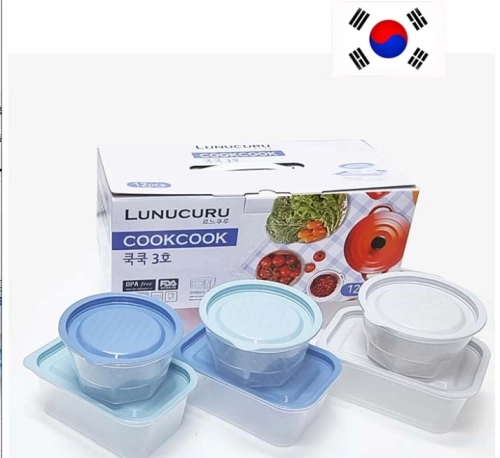 루누쿠르 쿡쿡 3호 12p 6조세트 국내산 밀폐용기 비스프리