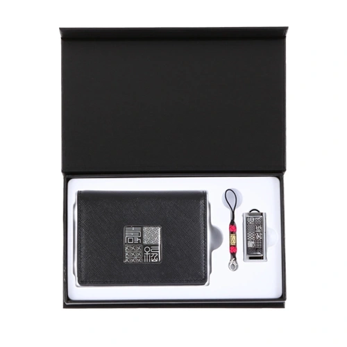 수복문자도 자개 소가죽 명함지갑+수복문자도 자개 USB 세트