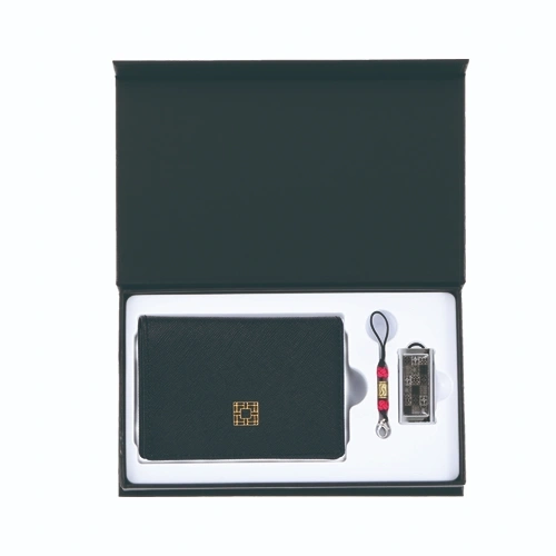완자문 소가죽 명함지갑+창살문 블랙 자개 USB 세트