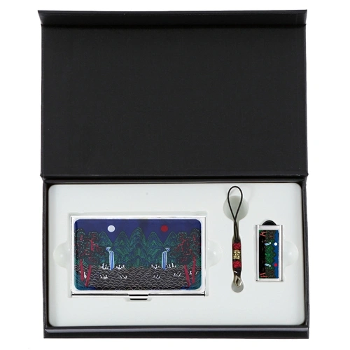 일월오봉도 자개 명함케이스+일월오봉도 자개 USB 2종 세트