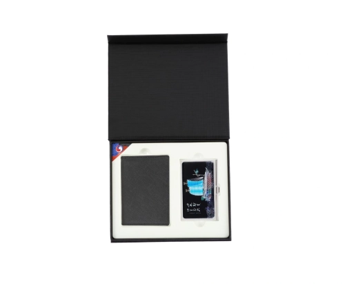사피아노 소가죽 명함지갑+채색 거북선 자개 명함케이스 2종 세트
