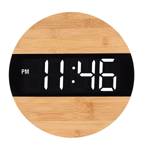 우드쇼 G218D LED 리얼 우드 벽시계 흑경
