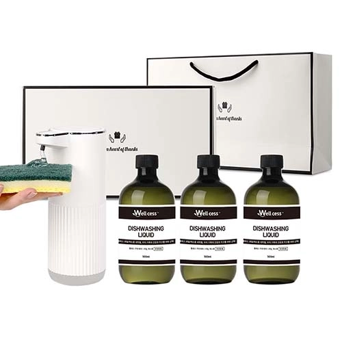 웰세스 WG-103G 젤 주방세제 자동 디스펜서 1개 + 리필 500ml 3개 세트
