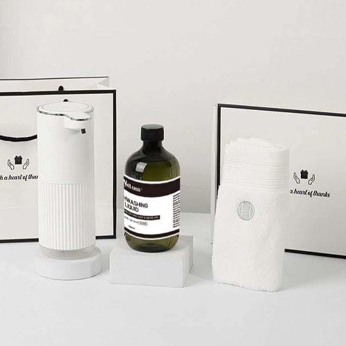웰세스 WG-102GT 젤 주방세제 자동 디스펜서 1개 + 리필 1개 (500ml) + 핸드타올1 세트