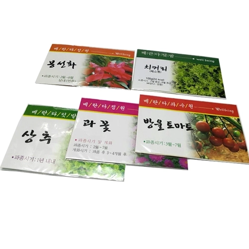 웰빙 꽃씨 (상추씨앗 / 치커리씨앗 / 과꽃 / 토마토 / 과꽃)