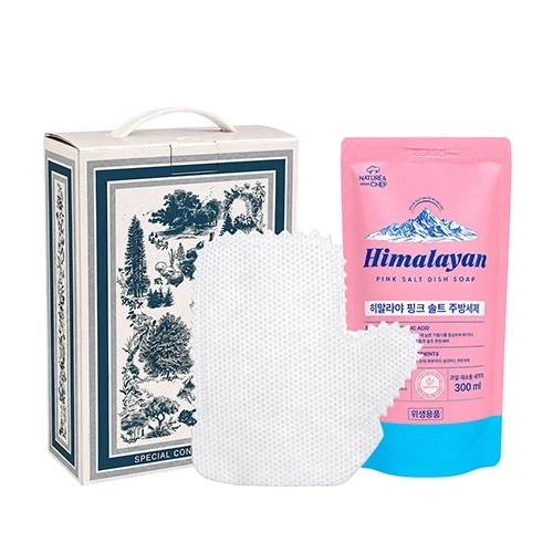 [살림어스] 주방세제(300ml)+깔끔이부직포청소장갑10p