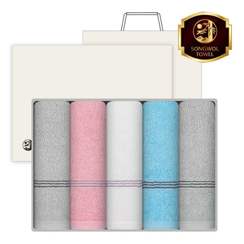 [송월타올] 웨이브38 세면타올 20수 120g 5매 고급세트