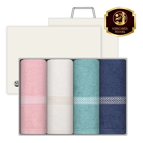 [송월타올] 패턴40 세면타올 16수 140g 4매 고급세트