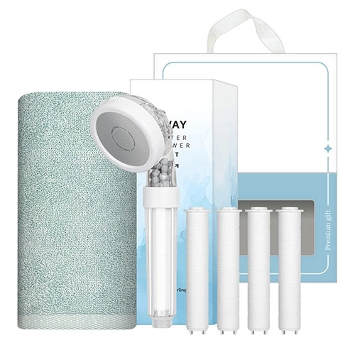 [송월]라이트무지(30수130g)+3WAY 샤워기(필터4개포함)세트
