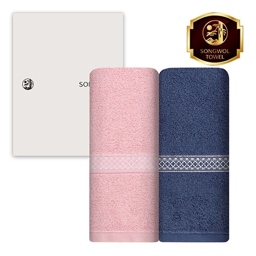 [송월타올] 패턴40 세면타올 16수 140g 2매 풀세트