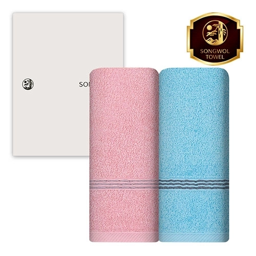 [송월타올] 웨이브38 세면타올 20수 120g 2매 풀세트