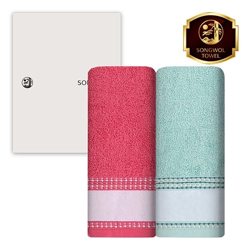 [송월타올] 볼륨전사40 타올 16수 140g 2매 풀세트
