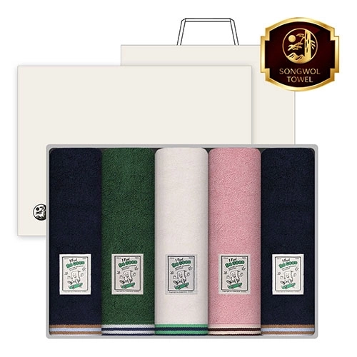 [송월타올] 타올쿤 라인보더44 30수 220g 5매 고급세트