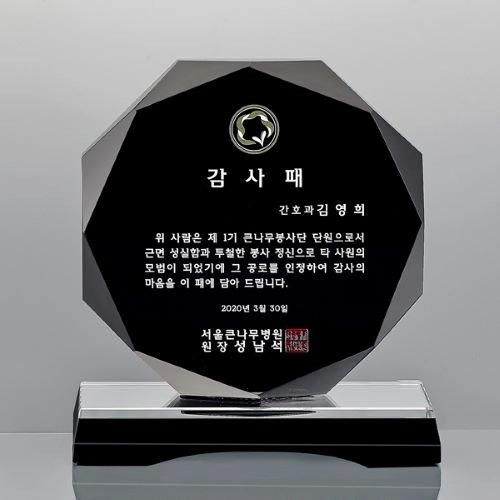 블랙 크리스탈 상패 SD14)109-4