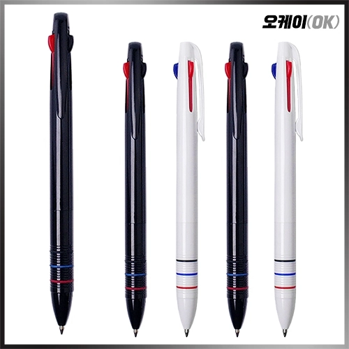 오케이 3색볼펜(불투명)