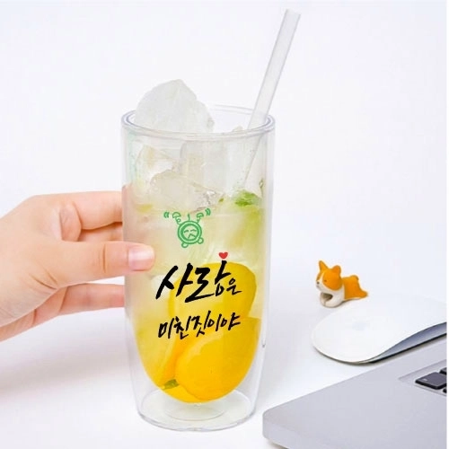 비어 더블바디 리유저블 냉온가능 이중 텀블러컵 500ml