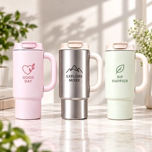 [316스텐텀블러] 316 스텐텀블러 듀얼캡 손잡이컵 진공텀블러 1000ml