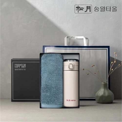 송월 프리미엄 선물 세트 (호텔40수 헤스티지 1P 원터치텀블러 420ml 1P)