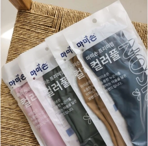4색 마미손 컬러풀 고무장갑 파스텔톤 이쁜 칼라 색