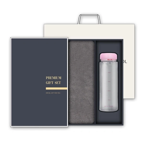 송월 프리미엄 선물세트 (헤비무지 타올 1매 + 마이보틀 500ml 1개)