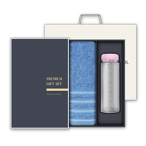 송월 프리미엄 선물세트 (호텔컬렉션 뉴필라라인40 타올 1매 + 마이보틀 500ml 1개)