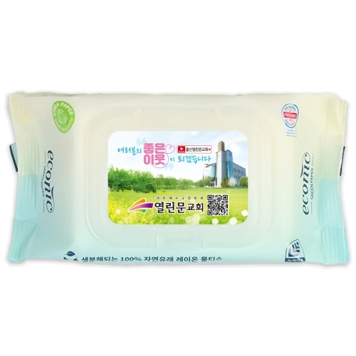 에코닉 생분해 그린 투명캡형 물티슈 40g (35/40매) 전도용