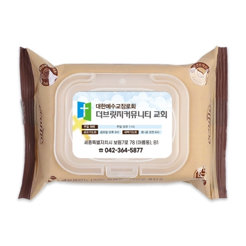 에코닉 생분해 브라운 투명캡형 물티슈 40g (25/30매) 전도용