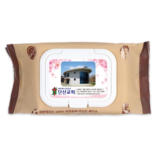 에코닉 생분해 브라운 화이트캡형 물티슈 40g (35/40매) 전도용