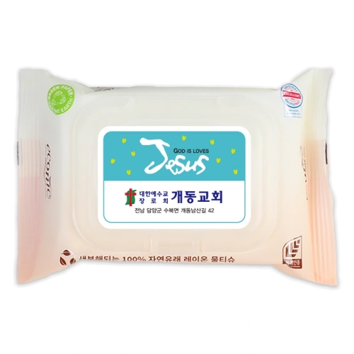 에코닉 생분해 그린 투명캡형 물티슈 60g (20매) 전도용