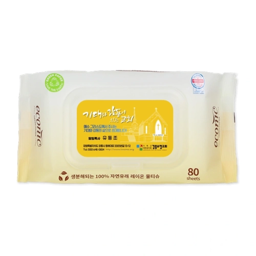 에코닉 생분해 그린 캡형 물티슈 40g (80매) 전도용