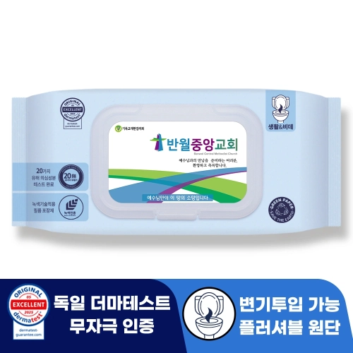 로띠앙 센시티브 플러셔블 블루 70g 캡형 물티슈 (40매) 전도용