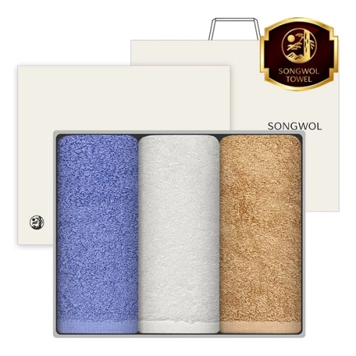 [송월타올] 갤러리 무지타올 40수 170g 3매, 고급세트, 세면타올