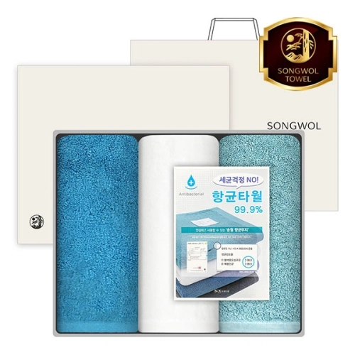 [송월타올] 항균 170g 3매, 고급세트, 세면타올