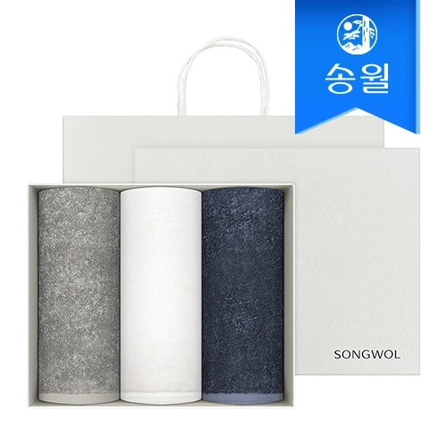 [송월타올] 호텔수건 에르모 170g 코마 40수 3p 선물세트(쇼핑백) 기념수건 답례품