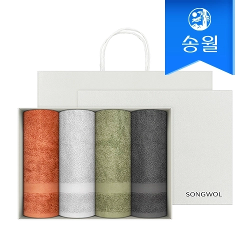 [송월타올] 호텔수건 제이드 210g 4p 선물세트(쇼핑백) 기념수건 답례품