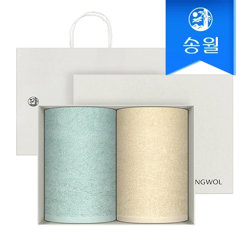 [송월타월] 라이트무지 2매 선물세트(크림상하+쇼핑백) 답례품