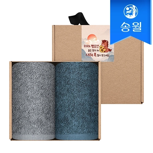 [송월타월] 2026 병오년 붉은말 신년 핸드타올 크라프트세트(애쉬컬러핸드2p+스티커)