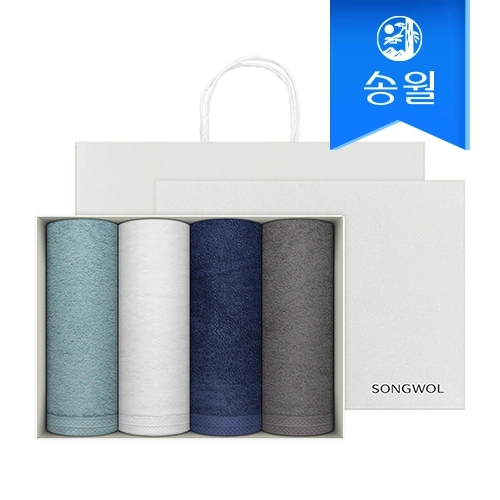 [송월타올] 항균99 퓨어 165g 30수 4매 선물세트(쇼핑백)