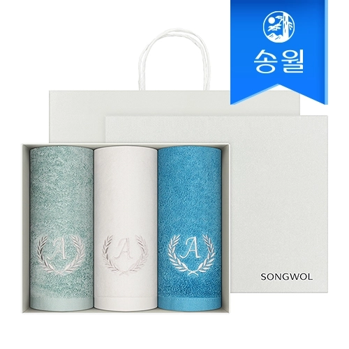 송월 항균 에이스 170g 3매 선물세트(쇼핑백) 단체수건 답례품