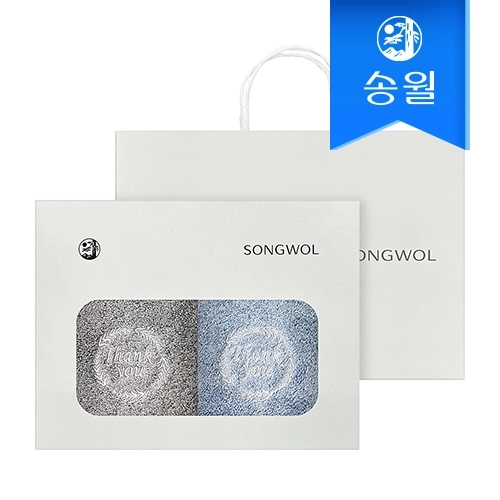 [송월타올] 땡큐 190g 뱀부얀 2매 선물세트(쇼핑백)