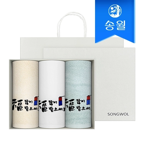 [송월타올] 새해복전등 3매세트+쇼핑백 호텔타올