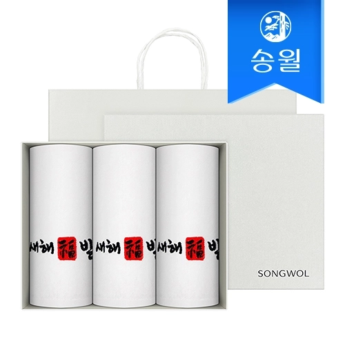 [송월타올] 새해복도장 3매선물세트+쇼핑백 호텔타올