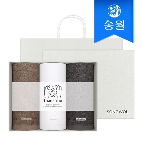 [송월타월] 베일 패키지 감사 답례품 3매세트(포인트)(쇼핑백 증정)