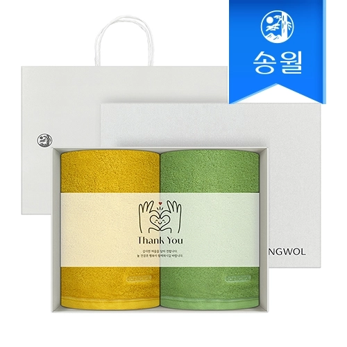 [송월타월] 베일 패키지 감사 답례품 2매세트(컬러풀)(쇼핑백 증정)