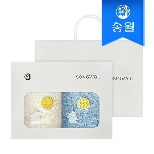 [송월타올]달토끼 2매세트(쇼핑백) 호텔타올