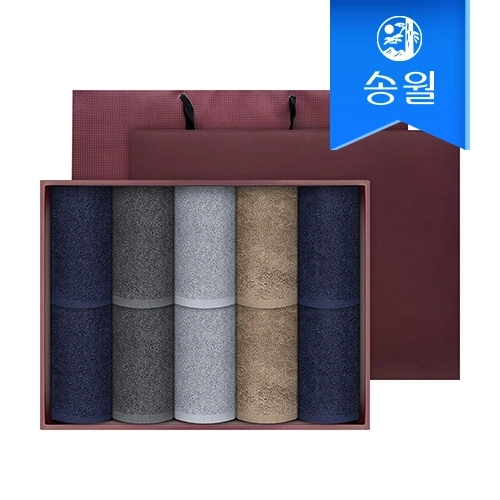 [송월타월] 프라우드 10매 세면타올 선물세트(쇼핑백)